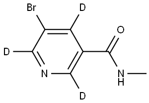 5-bromo-N-methylnicotinamide-2,4,6-d3 Struktur