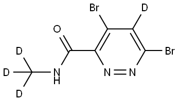 4,6-dibromo-N-(methyl-d3)pyridazine-5-d-3-carboxamide Struktur