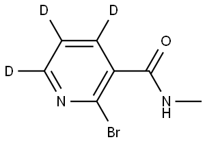 2-bromo-N-methylnicotinamide-4,5,6-d3 Struktur