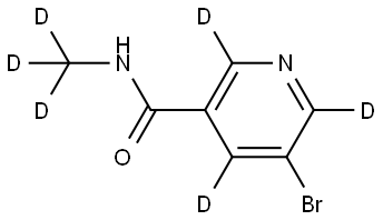 5-bromo-N-(methyl-d3)nicotinamide-2,4,6-d3 Struktur