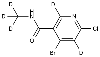 4-bromo-6-chloro-N-(methyl-d3)nicotinamide-2,5-d2 Struktur