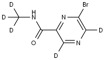 6-bromo-N-(methyl-d3)pyrazine-3,5-d2-2-carboxamide Struktur