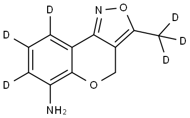 3-(methyl-d3)-4H-chromeno[4,3-c]isoxazol-7,8,9-d3-6-amine Struktur