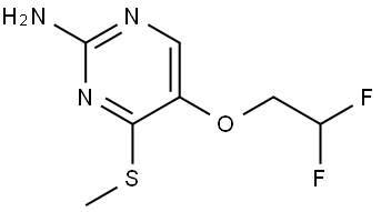 2-Pyrimidinamine, 5-(2,2-difluoroethoxy)-4-(methylthio)- Struktur