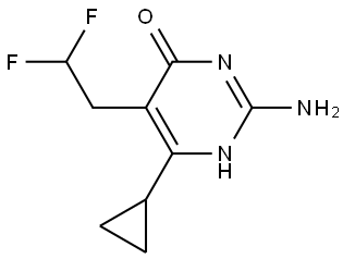 4(3H)-Pyrimidinone, 2-amino-6-cyclopropyl-5-(2,2-difluoroethyl)- Struktur