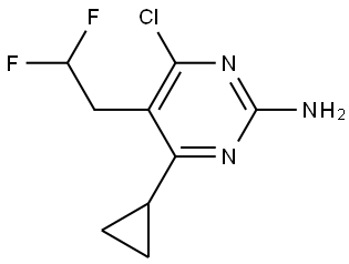 2-Pyrimidinamine, 4-chloro-6-cyclopropyl-5-(2,2-difluoroethyl)- Struktur