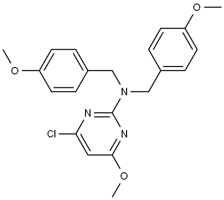 2-Pyrimidinamine, 4-chloro-6-methoxy-N,N-bis[(4-methoxyphenyl)methyl]- Struktur