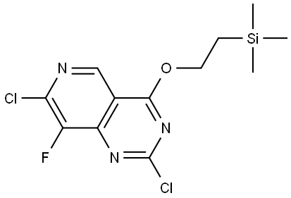 Pyrido[4,3-d]pyrimidine, 2,7-dichloro-8-fluoro-4-[2-(trimethylsilyl)ethoxy]- Struktur