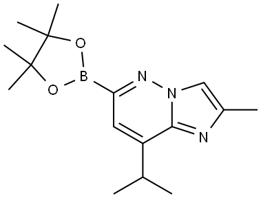 8-isopropyl-6-(4,4,5,5-tetramethyl-1,3,2-dioxaborolan-2-yl)imidazo[1,2-b]pyridazine Struktur