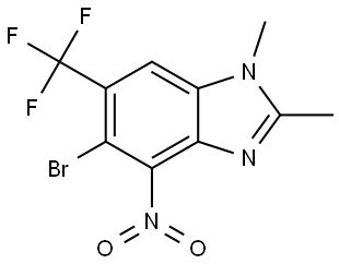 1H-Benzimidazole, 5-bromo-1,2-dimethyl-4-nitro-6-(trifluoromethyl)- Struktur