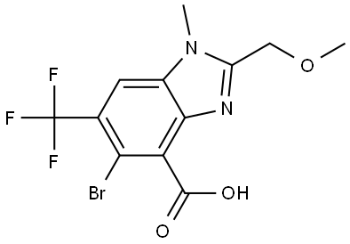 1H-Benzimidazole-4-carboxylic acid, 5-bromo-2-(methoxymethyl)-1-methyl-6-(trifluoromethyl)- Struktur