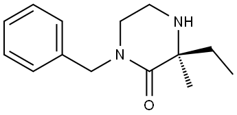 2-Piperazinone, 3-ethyl-3-methyl-1-(phenylmethyl)-, (3S)- Struktur