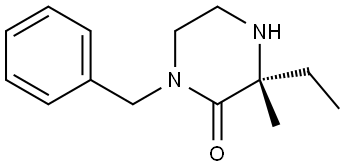 2-Piperazinone, 3-ethyl-3-methyl-1-(phenylmethyl)-, (3R)- Struktur