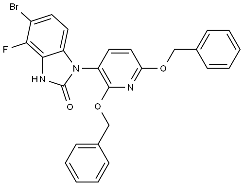 2H-Benzimidazol-2-one, 1-[2,6-bis(phenylmethoxy)-3-pyridinyl]-5-bromo-4-fluoro-1,3-dihydro- Struktur