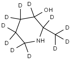 2-(methyl-d3)piperidin-2,3,4,4,5,5,6,6-d8-3-ol Struktur