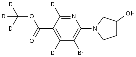 methyl-d3 5-bromo-6-(3-hydroxypyrrolidin-1-yl)nicotinate-2,4-d2 Struktur