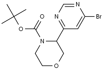 tert-butyl 3-(6-bromopyrimidin-4-yl)morpholine-4-carboxylate Struktur