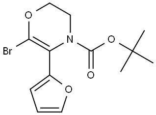 tert-butyl 6-bromo-5-(furan-2-yl)-2,3-dihydro-4H-1,4-oxazine-4-carboxylate Struktur