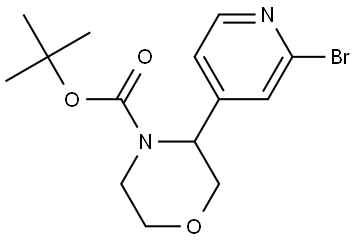 tert-butyl 3-(2-bromopyridin-4-yl)morpholine-4-carboxylate Struktur