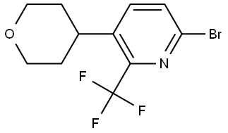 6-bromo-3-(tetrahydro-2H-pyran-4-yl)-2-(trifluoromethyl)pyridine Struktur