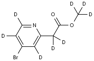 methyl-d3 2-(4-bromopyridin-2-yl-3,5,6-d3)acetate-d2 Struktur