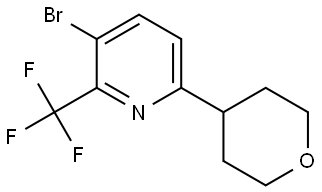 3-bromo-6-(tetrahydro-2H-pyran-4-yl)-2-(trifluoromethyl)pyridine Struktur