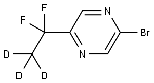 2-bromo-5-(1,1-difluoroethyl-2,2,2-d3)pyrazine Struktur