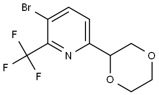 3-bromo-6-(1,4-dioxan-2-yl)-2-(trifluoromethyl)pyridine Struktur