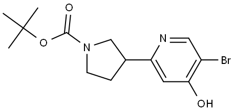 tert-butyl 3-(5-bromo-4-hydroxypyridin-2-yl)pyrrolidine-1-carboxylate Struktur