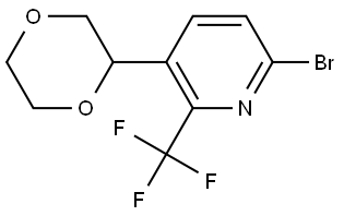 6-bromo-3-(1,4-dioxan-2-yl)-2-(trifluoromethyl)pyridine Struktur