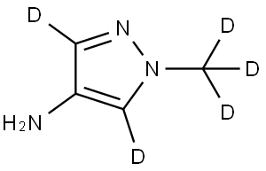 1-(methyl-d3)-1H-pyrazol-3,5-d2-4-amine Struktur