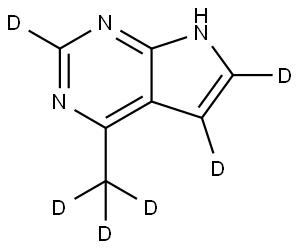 4-(methyl-d3)-7H-pyrrolo[2,3-d]pyrimidine-2,5,6-d3 Struktur