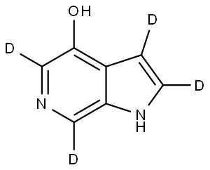 1H-pyrrolo[2,3-c]pyridin-2,3,5,7-d4-4-ol Struktur