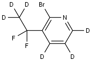 2-bromo-3-(1,1-difluoroethyl-2,2,2-d3)pyridine-4,5,6-d3 Struktur