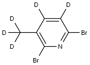 2,6-dibromo-3-(methyl-d3)pyridine-4,5-d2 Struktur