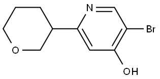 5-bromo-2-(tetrahydro-2H-pyran-3-yl)pyridin-4-ol Struktur