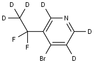 4-bromo-3-(1,1-difluoroethyl-2,2,2-d3)pyridine-2,5,6-d3 Struktur