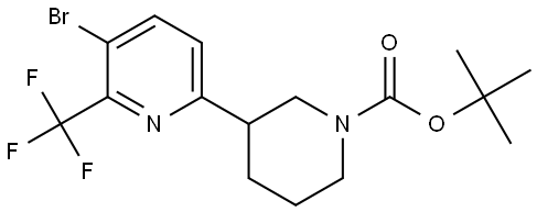 tert-butyl 3-(5-bromo-6-(trifluoromethyl)pyridin-2-yl)piperidine-1-carboxylate Struktur