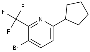 3-bromo-6-cyclopentyl-2-(trifluoromethyl)pyridine Struktur