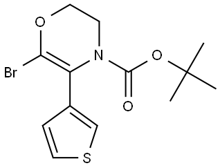 tert-butyl 6-bromo-5-(thiophen-3-yl)-2,3-dihydro-4H-1,4-oxazine-4-carboxylate Struktur