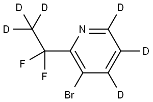 3-bromo-2-(1,1-difluoroethyl-2,2,2-d3)pyridine-4,5,6-d3 Struktur