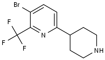 3-bromo-6-(piperidin-4-yl)-2-(trifluoromethyl)pyridine Struktur