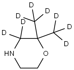 2,2-bis(methyl-d3)morpholine-3,3-d2 Struktur