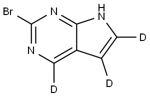 2-bromo-7H-pyrrolo[2,3-d]pyrimidine-4,5,6-d3 Struktur