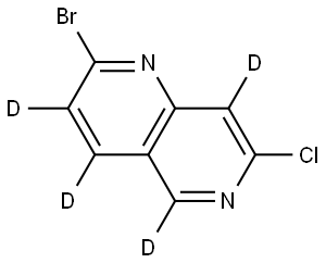 2-bromo-7-chloro-1,6-naphthyridine-3,4,5,8-d4 Struktur