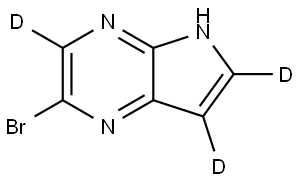 2-bromo-5H-pyrrolo[2,3-b]pyrazine-3,6,7-d3 Struktur