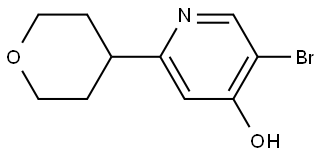 5-bromo-2-(tetrahydro-2H-pyran-4-yl)pyridin-4-ol Struktur