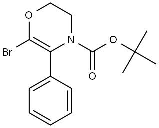 tert-butyl 6-bromo-5-phenyl-2,3-dihydro-4H-1,4-oxazine-4-carboxylate Struktur