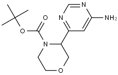 tert-butyl 3-(6-aminopyrimidin-4-yl)morpholine-4-carboxylate Struktur