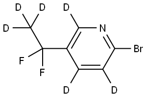 2-bromo-5-(1,1-difluoroethyl-2,2,2-d3)pyridine-3,4,6-d3 Struktur